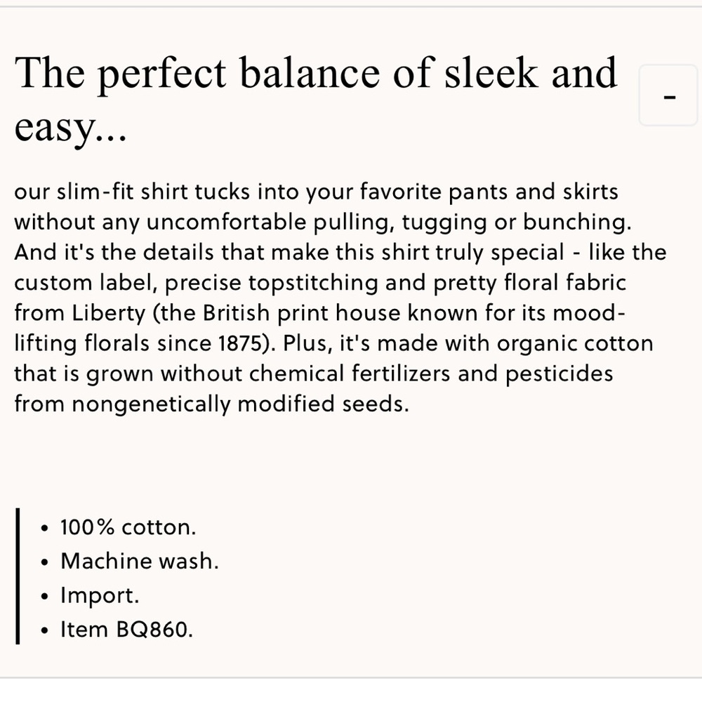 NWOT J CREW Slim-fit shirt in Liberty® Poppy and Daisy fabric - Picture 3 of 3